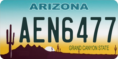 AZ license plate AEN6477