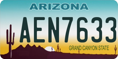 AZ license plate AEN7633