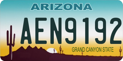 AZ license plate AEN9192