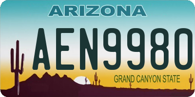 AZ license plate AEN9980