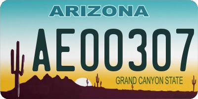 AZ license plate AEO0307