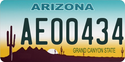 AZ license plate AEO0434