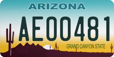 AZ license plate AEO0481