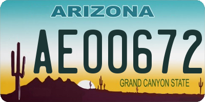 AZ license plate AEO0672