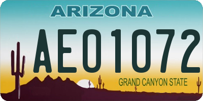 AZ license plate AEO1072