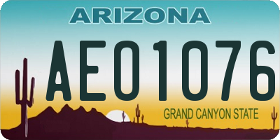 AZ license plate AEO1076