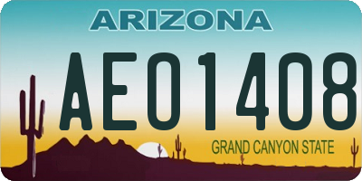 AZ license plate AEO1408