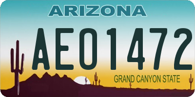 AZ license plate AEO1472