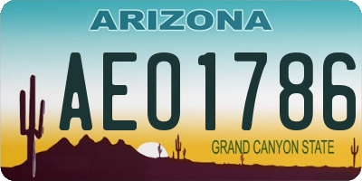 AZ license plate AEO1786