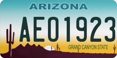 AZ license plate AEO1923
