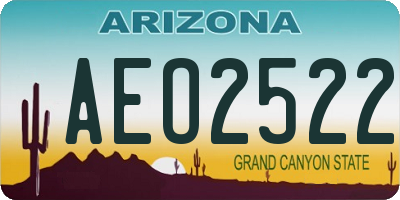 AZ license plate AEO2522