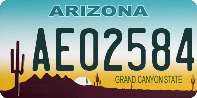 AZ license plate AEO2584