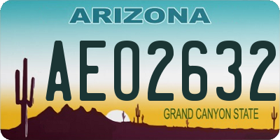 AZ license plate AEO2632