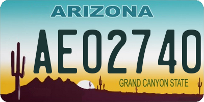 AZ license plate AEO2740