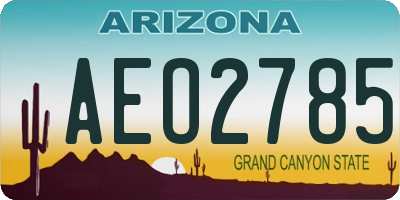 AZ license plate AEO2785