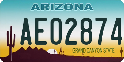 AZ license plate AEO2874