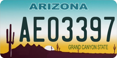 AZ license plate AEO3397