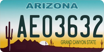 AZ license plate AEO3632