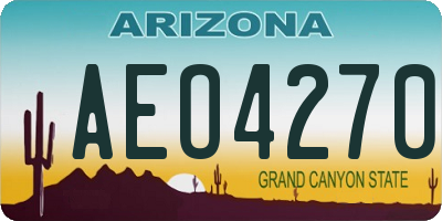 AZ license plate AEO4270