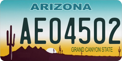 AZ license plate AEO4502