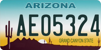 AZ license plate AEO5324