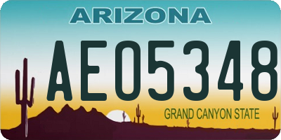 AZ license plate AEO5348