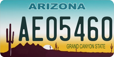 AZ license plate AEO5460
