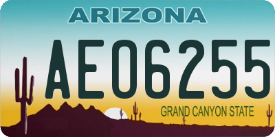AZ license plate AEO6255