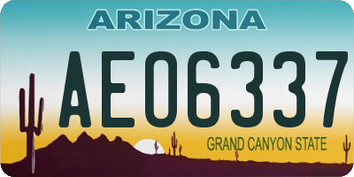 AZ license plate AEO6337