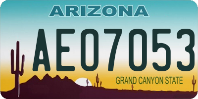 AZ license plate AEO7053