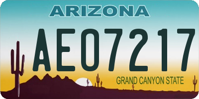 AZ license plate AEO7217