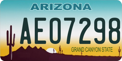 AZ license plate AEO7298