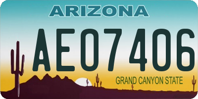 AZ license plate AEO7406