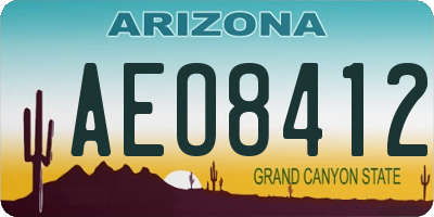 AZ license plate AEO8412