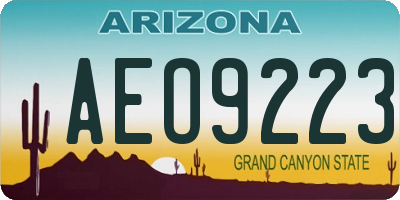 AZ license plate AEO9223