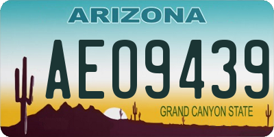 AZ license plate AEO9439