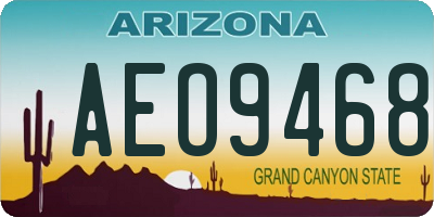 AZ license plate AEO9468