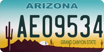 AZ license plate AEO9534