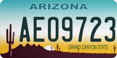 AZ license plate AEO9723