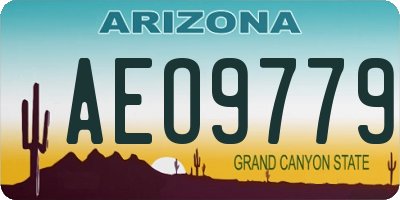AZ license plate AEO9779