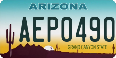 AZ license plate AEP0490