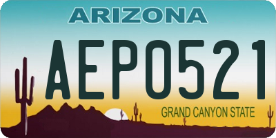 AZ license plate AEP0521