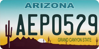 AZ license plate AEP0529
