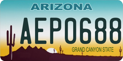 AZ license plate AEP0688