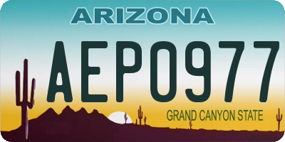 AZ license plate AEP0977