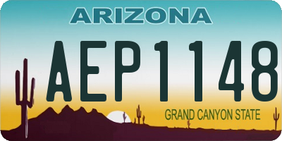 AZ license plate AEP1148
