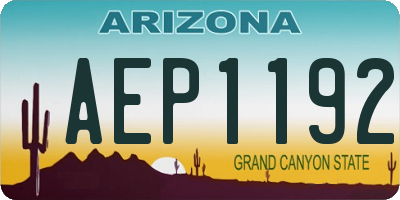 AZ license plate AEP1192