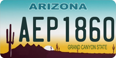 AZ license plate AEP1860