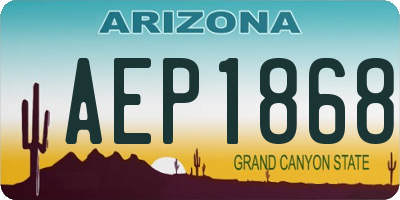 AZ license plate AEP1868