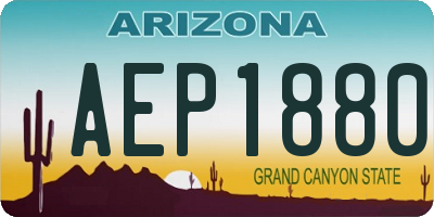 AZ license plate AEP1880